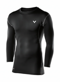 VICTOR SP200 Men’s Compression Long Sleeve T-Shirt – Black | Antistatic, Odourless, Antibiotic, Quick-Dry, Dyna Span Stretch (S–2XL)