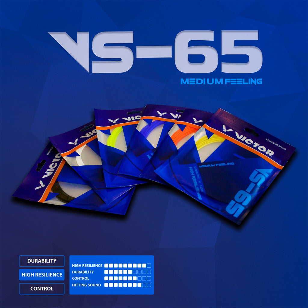 VICTOR VS-65 Badminton String (0.65mm x 10m) Pack of 2 – High Resilience, Durable & Precision Control