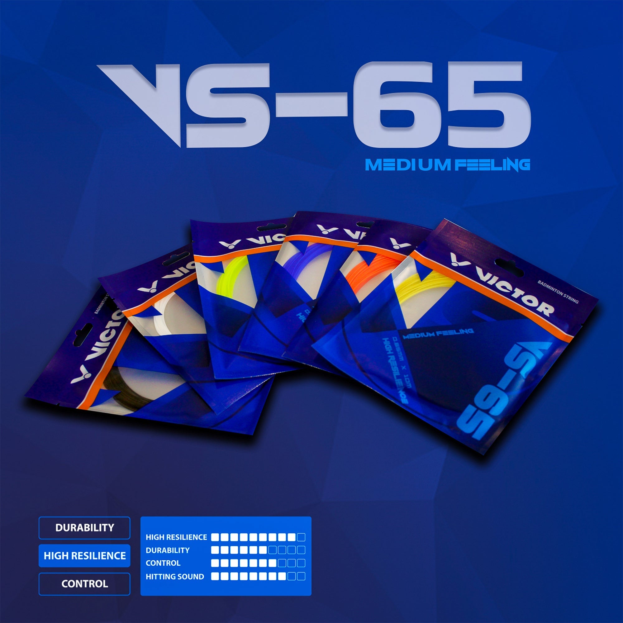 VICTOR VS-65 Badminton String (0.65mm x 10m) Pack of 2 – High Resilience, Durable & Precision Control