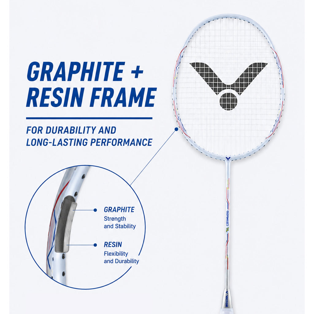 VICTOR DX-1L-V Strung Professional Badminton Racket – Lightweight, Even Balance & Precision Control