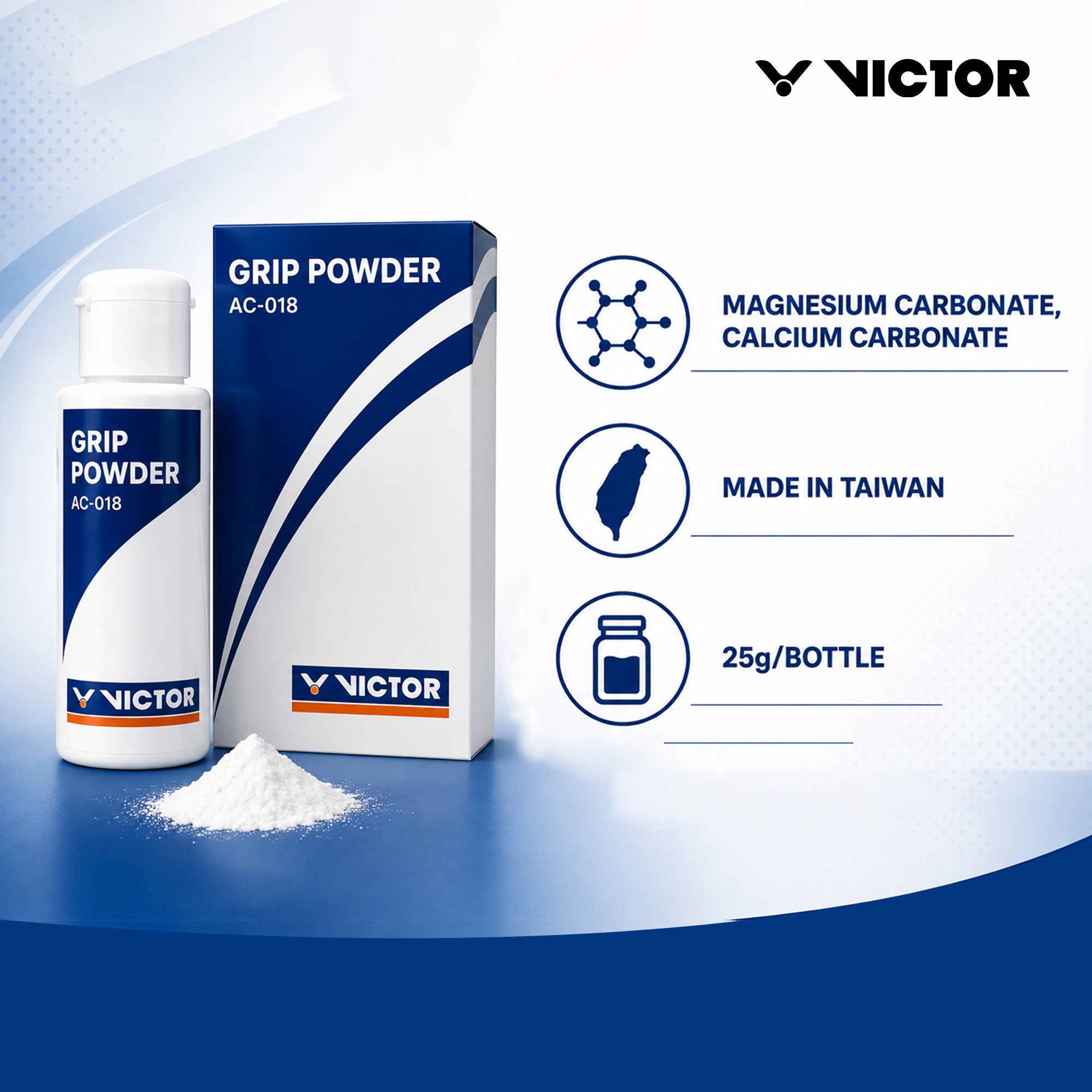 VICTOR AC018 Grip Powder (Pack of 2) – Enhanced Grip & Moisture Control for Sports
