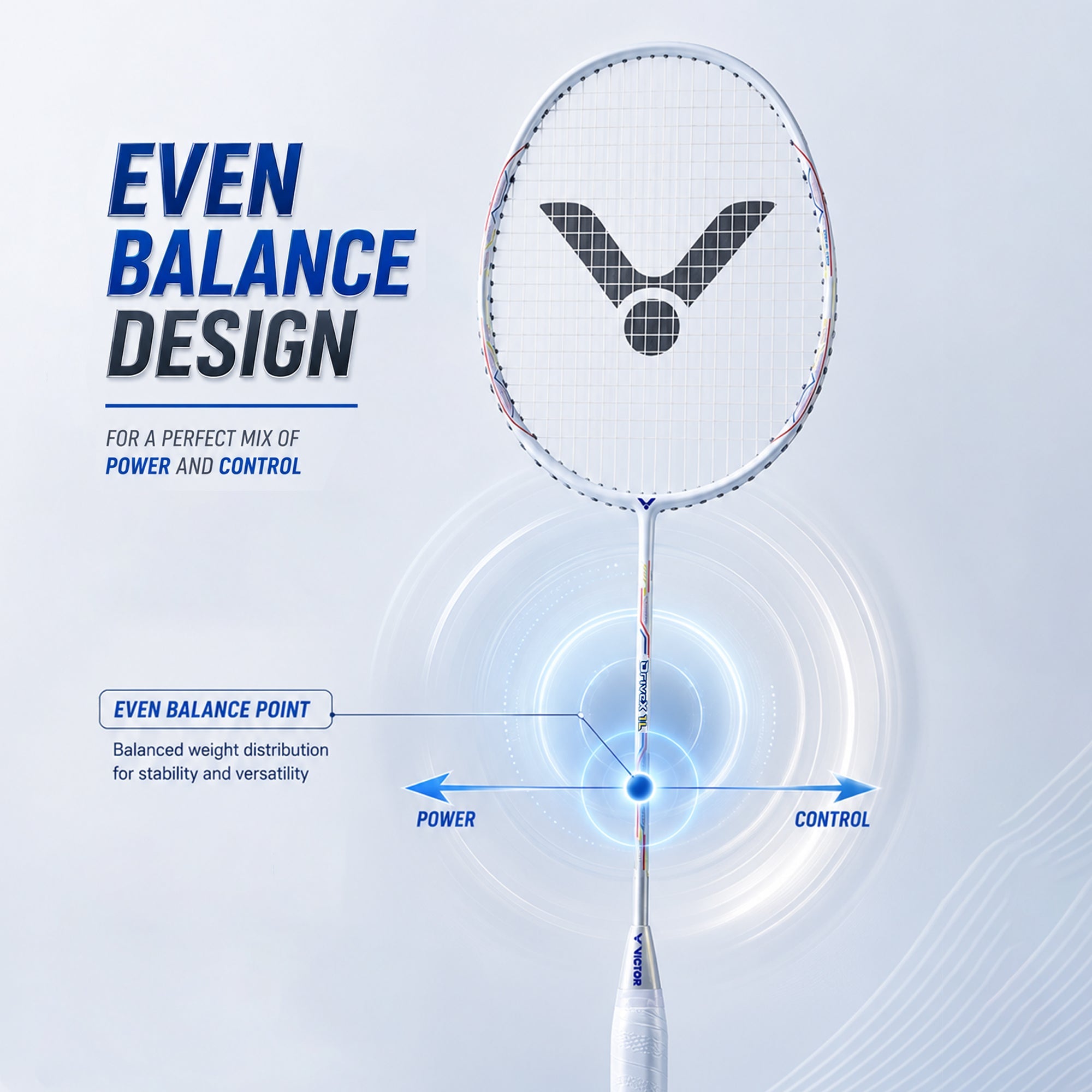 VICTOR DX-1L-V Strung Professional Badminton Racket – Lightweight, Even Balance & Precision Control