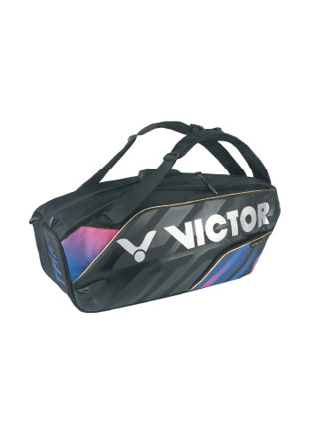 VICTOR 6-Piece Racket Bag BR9213 – Polyester, 76x28x30 cm | Available in Two Colour-Black/Blue & Black/Purple