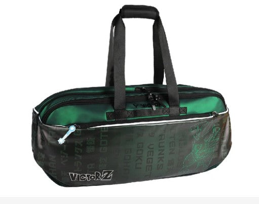 VICTOR x Dragon Ball Z Racket Bag BR5639DBZ | PU Leather | Racket & Shoe Compartments | Matching Anime-Themed Lining | 76x20x33cm | Deep Teal & Bright Marigold