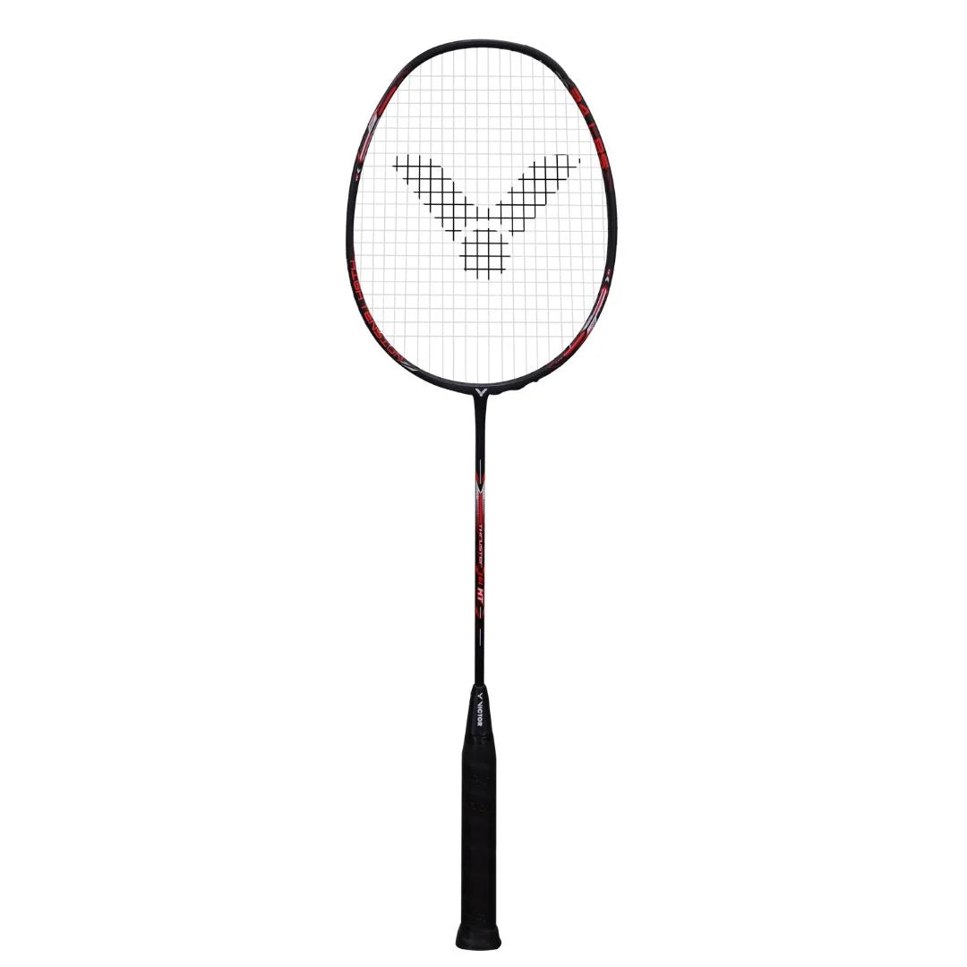 VICTOR Thruster EGL HT Badminton Racket 4U (Unstrung) – Head Heavy, 34 lbs Tension, White/Black, Free Cove